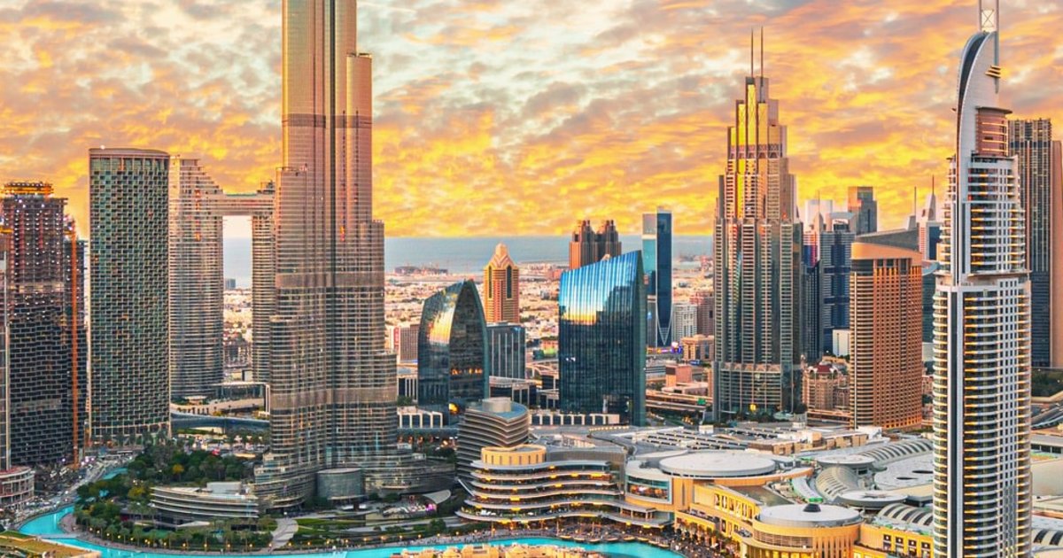 Modern skyscrapers and city view of Dubai